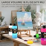 ABEIER Grand ensemble de peinture acrylique en vrac, 15 Couleurs (473 ml/16 fl oz), Finition mat, Pigments riches, Peintures non toxiques pour la peinture sur toile Artisanat bois céramique, Idéal pour les débutants et les étudiants