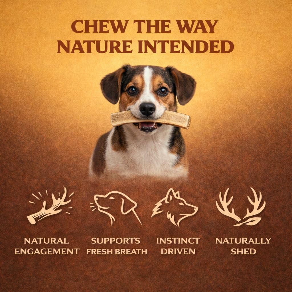 WhiteTail Naturals - Premium Split Elk Antlers for Dogs - (3 Pack Small to Medium) - All Natural, Dog Chew Bones - Naturally Shed, Cruelty-Free, Antler Chews