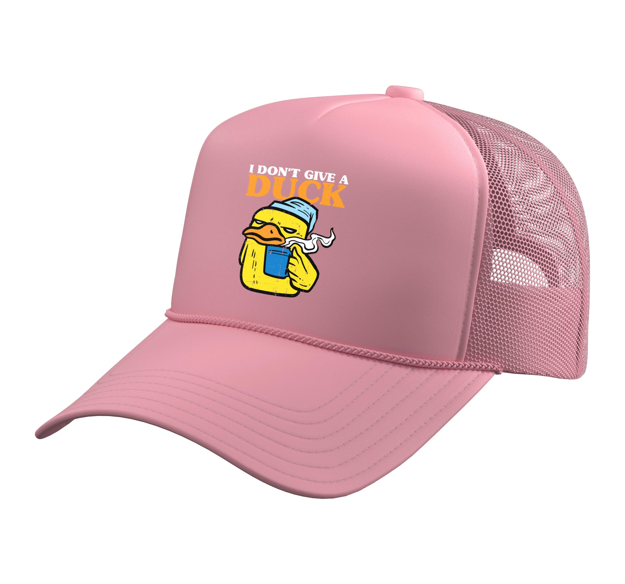 I Dont Give A Duck Funny Sarcastic Humor Joke Gag Men Women Trucker Hat with Adjustable Mesh Back