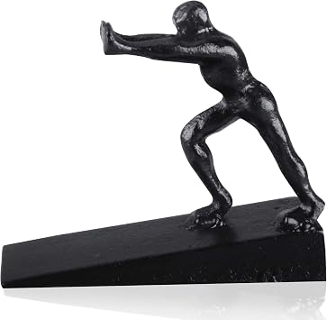 Cast Iron Door Stop, Decorative Rustic Heavy Duty Door Stopper, Man Door Stop Wedge to Stop Your Bedroom, Bath and Exterior Doors