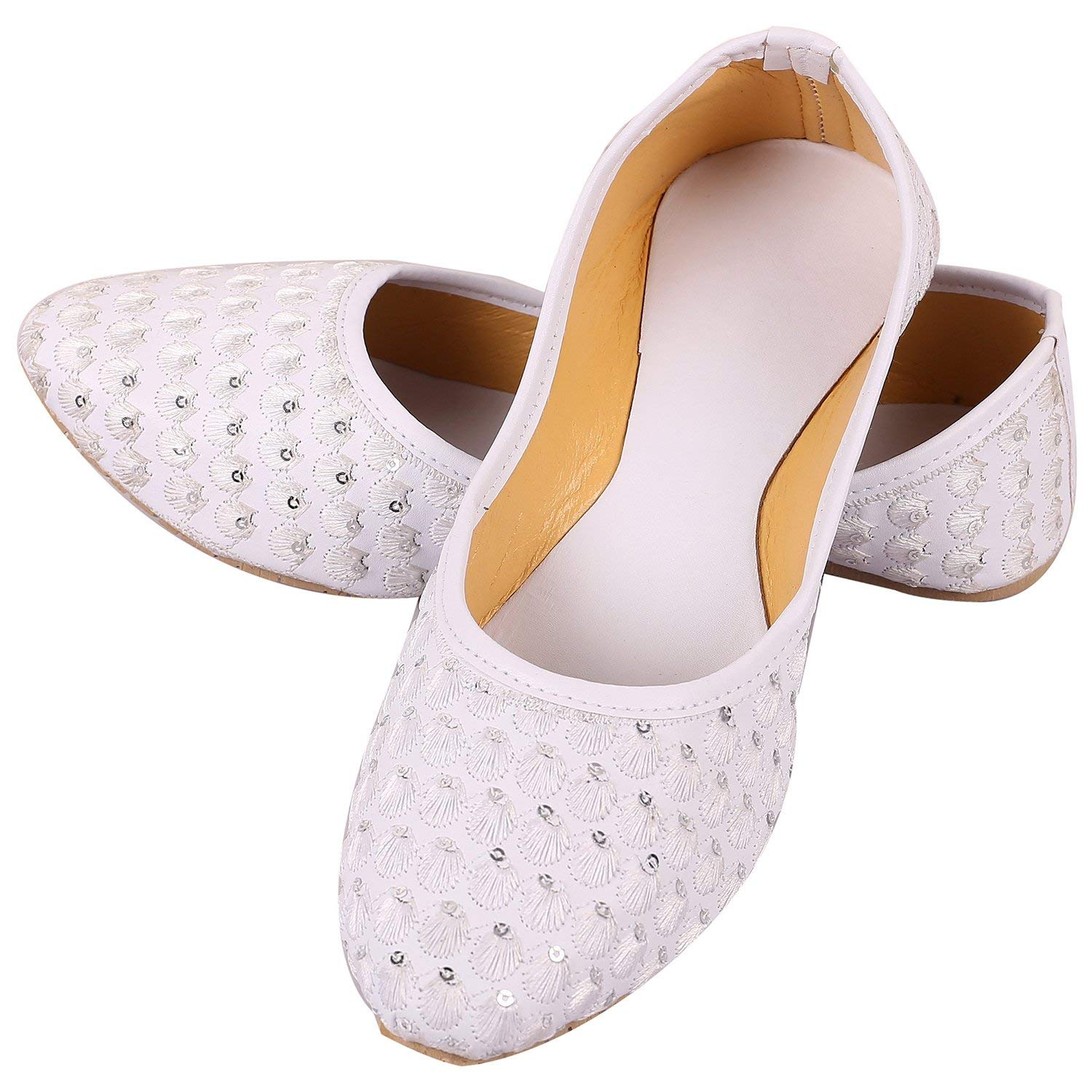 Indian Handicraft Synthetic Women/Girls Flat/Jutti White Color (7 UK) (B082941CCT) Amazon Price History, Amazon Price Tracker