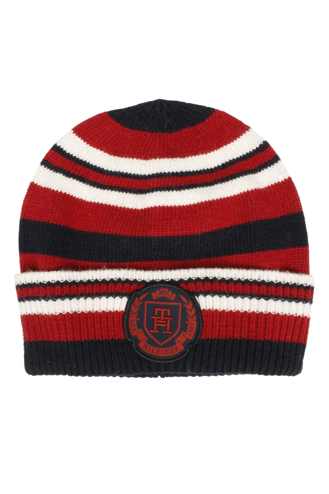 Tommy Hilfiger Men's Corporate Th Modern Striped Beanie Hat (Corporate) One Size
