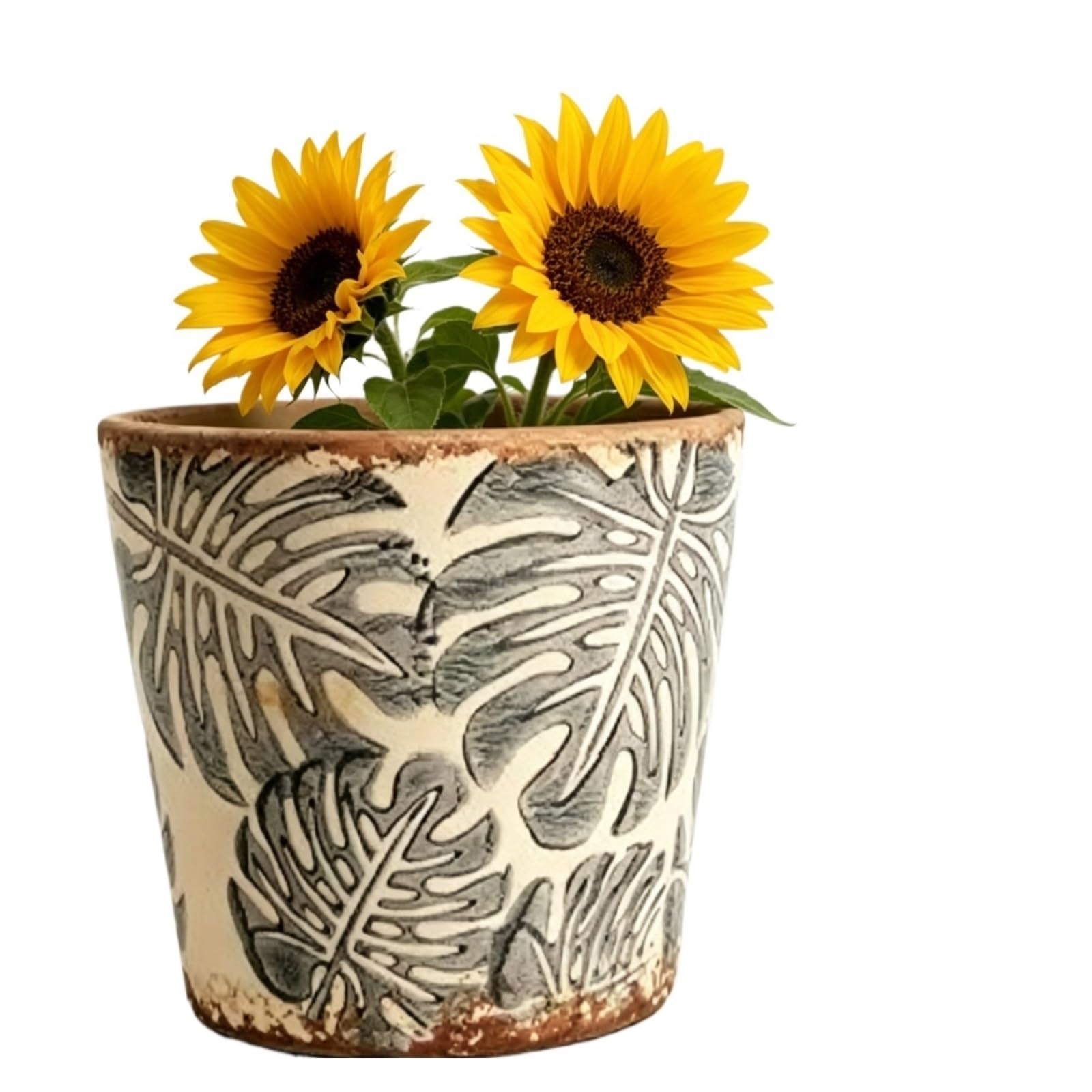 FriendshipHome Unique Planters Retros Ceramic Planter Featuring Drainage Holes For Home Indoor Outdoor Stands for Decor