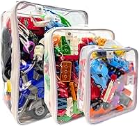 Kit 3 Organizador Brinquedos Ursinhos Carrinhos Empilhável Guarda Roupa C/Zíper Dobravél 1P + 1M + 1 G - bubag