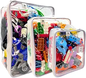 Kit 3 Organizador Brinquedos Ursinhos Carrinhos Empilhável Guarda Roupa C/Zíper Dobravél 1P + 1M + 1 G - bubag