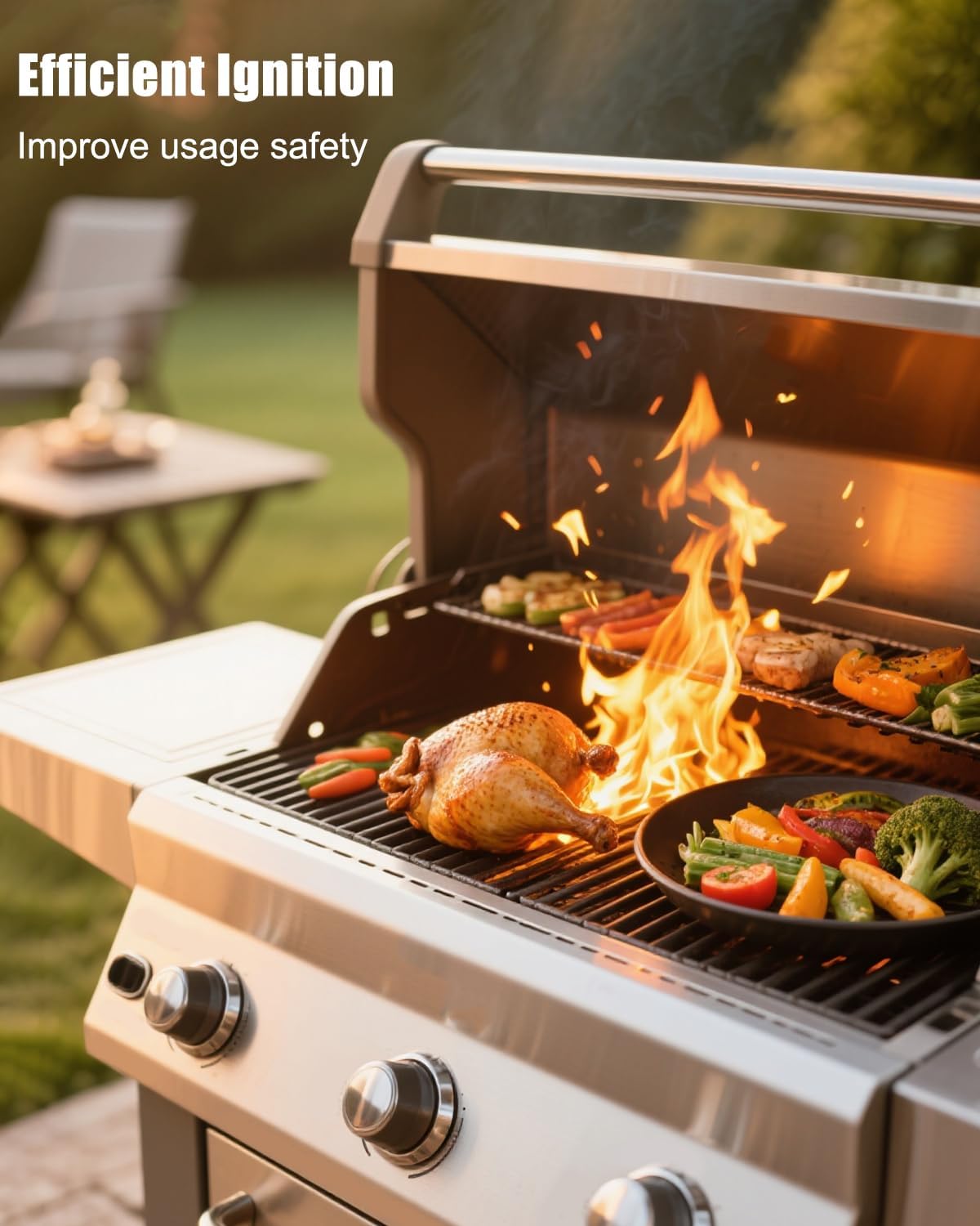 Manifold Main Burner Control Valve Assembly with Igniter Fit for Weber Summit 400/600 Series Propane (LP)