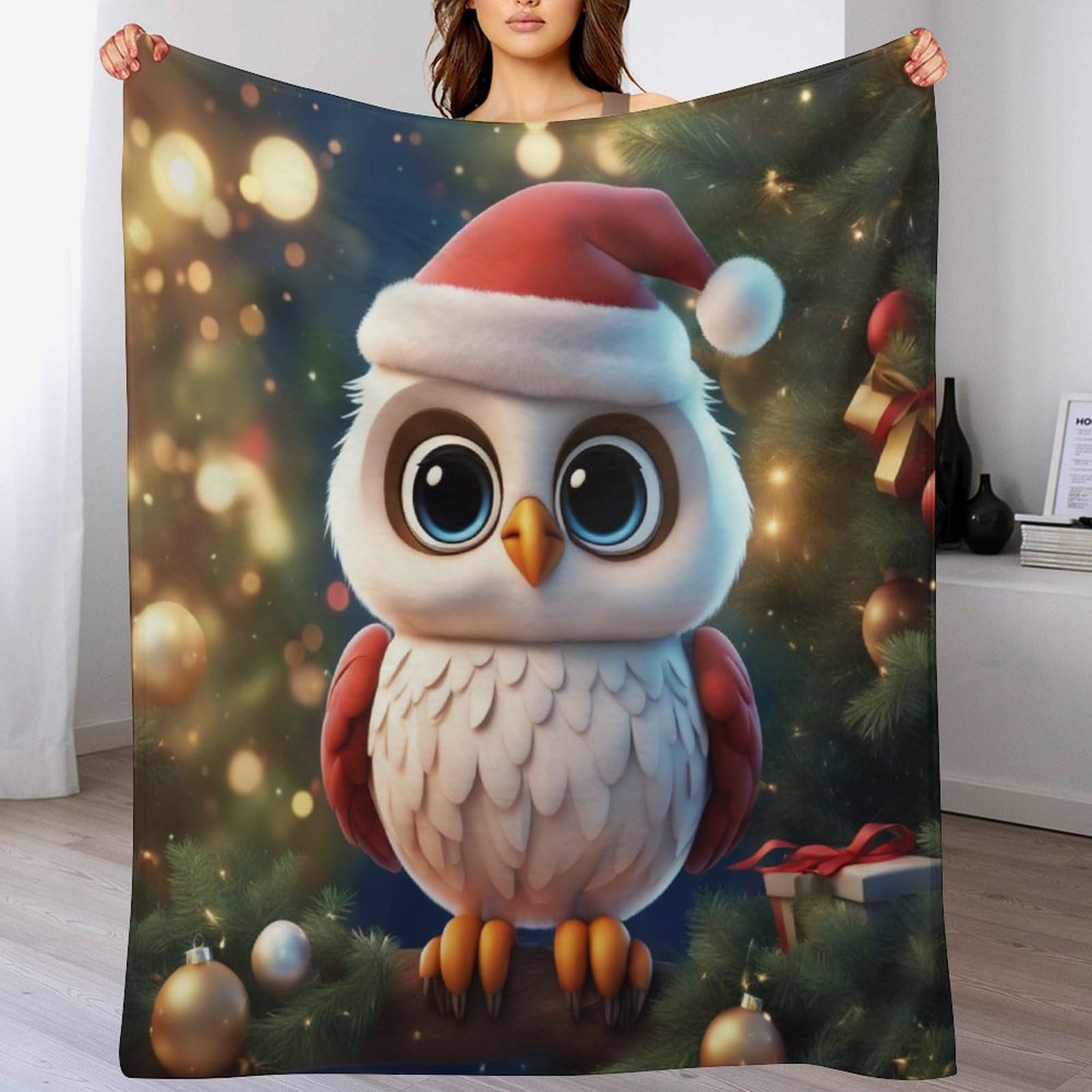 Couverture polaire hibou pour des soirées cocooning au chaud