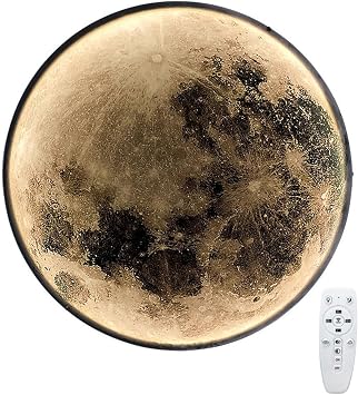 Moon Wall Lights,Bedroom Bedside Wall Mounted Lamp,Living Room Background Decoration Wall Sconces,Dimmable LED Wall Lights,for Corridors/Study Rooms/Offices, EtcSize23.6in/28W