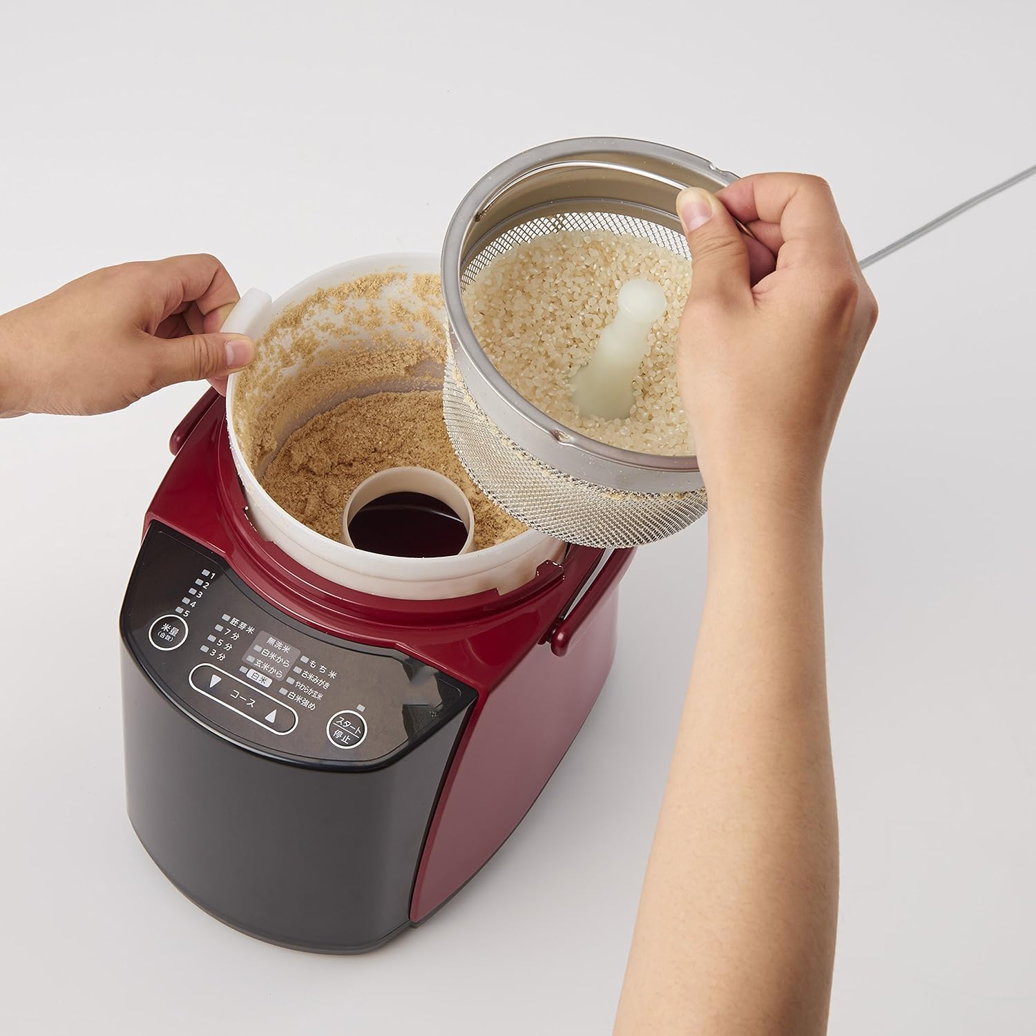 Amazon | 精米機 家庭用 変速かくはん式 無洗米 レッド | ノーブランド