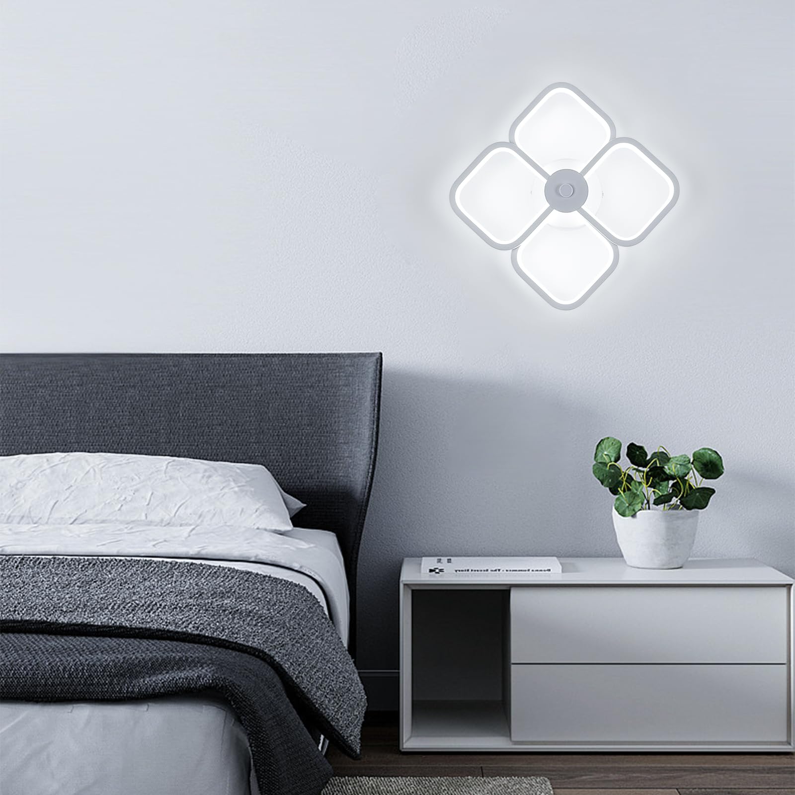 Plafoniera LED Soffitto 32W 3840LM - Quadrata, Bianco Freddo 6500K, Moderna Per Soggiorno/Cucina - Foto 4