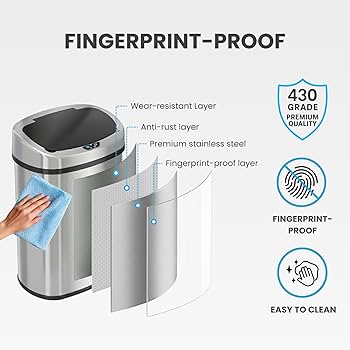 Amazon.com: iTouchless 13 Gallon Sensor Kitchen Trash Can with Lid