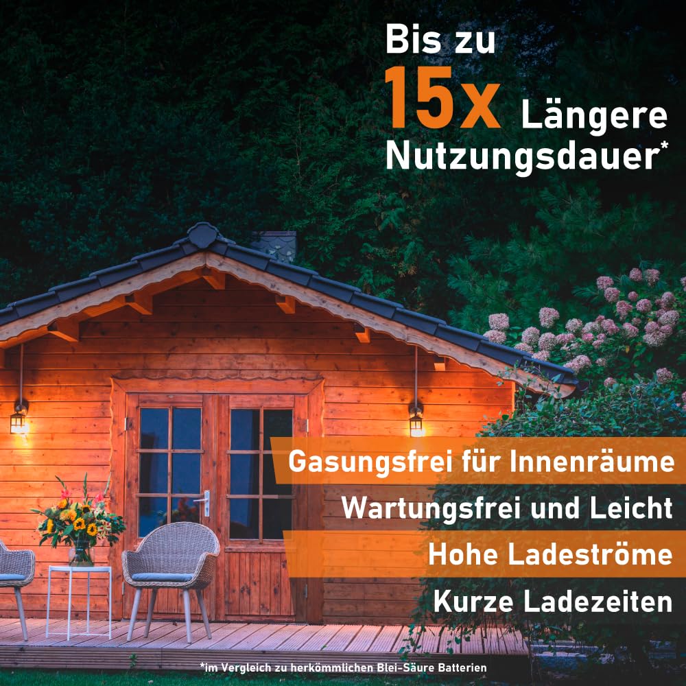 EXAKT LiFePO4 100Ah 12V inkl. BMS Lithium Batterie Solarbatterie Akku Wohnmobil Solar Bootsbatterie USV