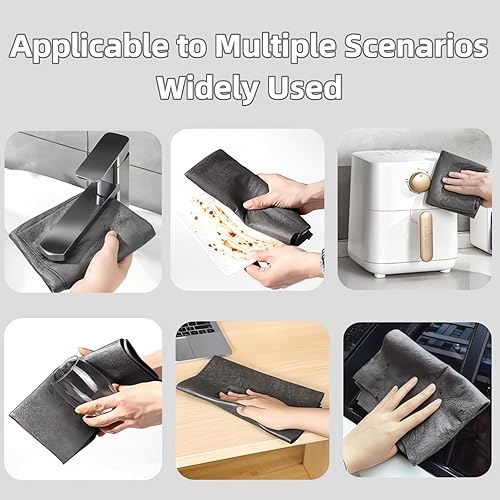 Miniatura 6 de Paño de limpieza mágico grueso  Nuevo paño de limpieza de microfibra reutilizable, sin rayas y sin pelusas, paño de limpieza mágico multiusos