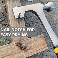 Vista 7 de BUSKPOK - Hacha de martillo para paneles de yeso, herramienta de tablero de pared de 14 onzas con cara fresada y agarre de reducción de golpes