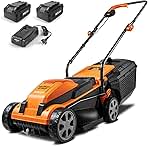 LawnMaster CLM2413A Cordless 13-Inch Lawn Mower 24V Max with 2X4.0Ah Battery and a Charger