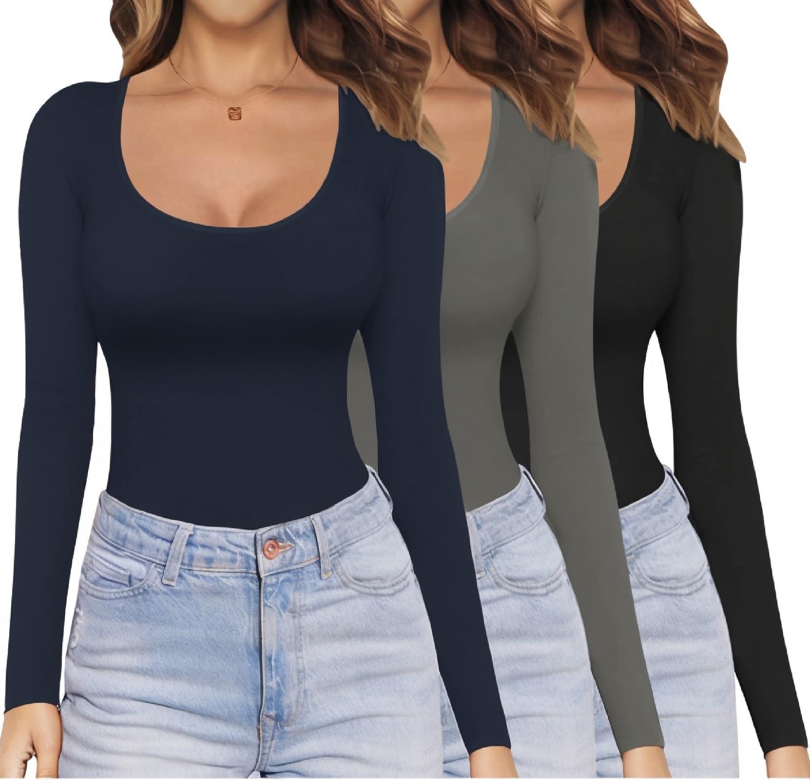 Ekouaer Maglia Termica Donna Girocollo Intimo Termico Autunno Termico Top da Donna S-XXL