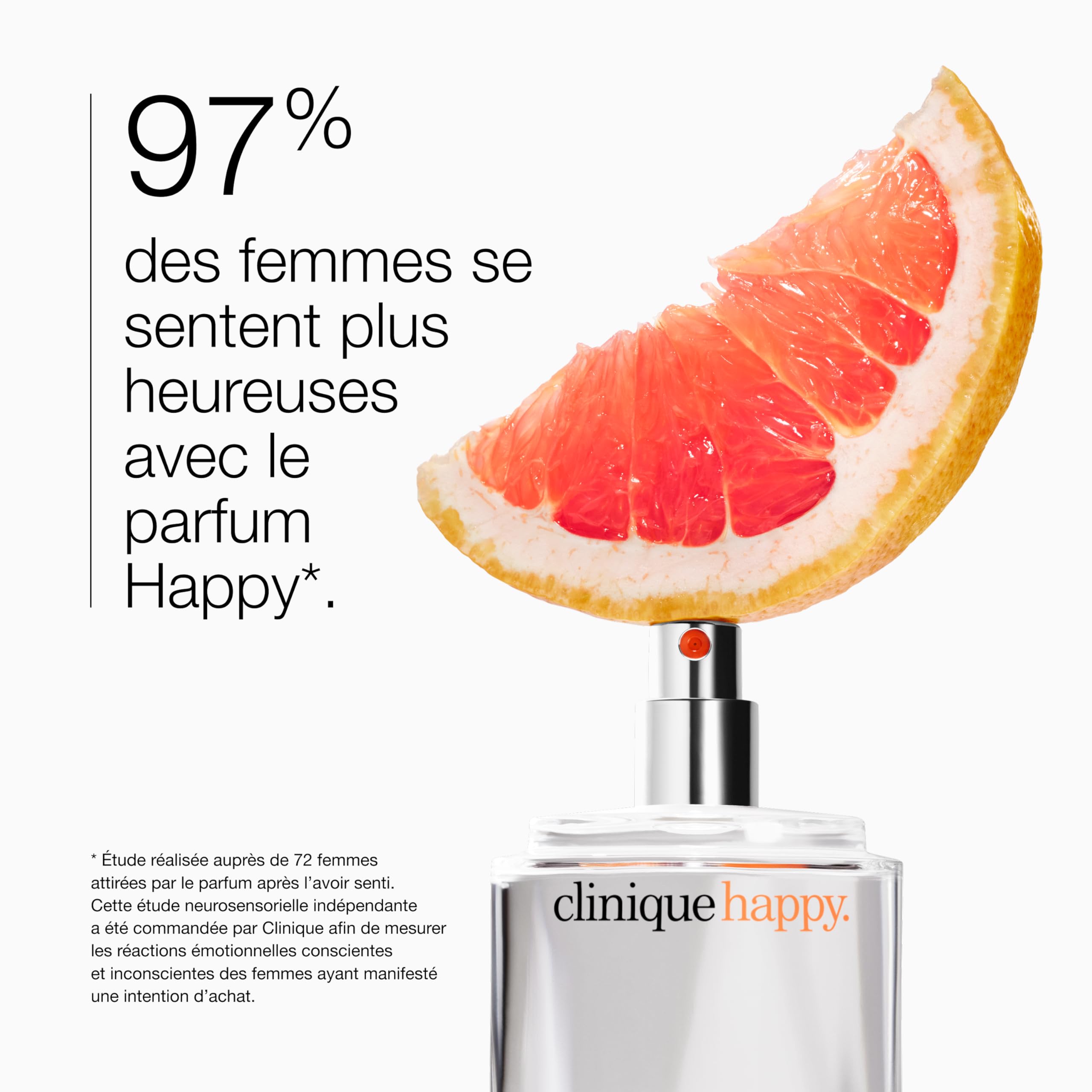 Clinique Happy Parfum - Eau de Parfum Pour Femme, Notes d'Agrumes Vives et de Fleurs Fraîches, 100 ml