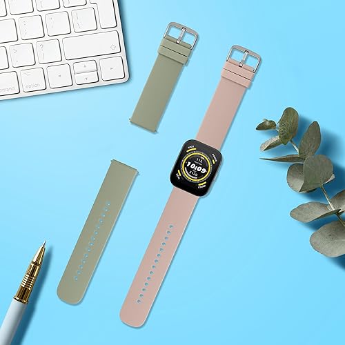 Miniatura 2 de kwmobile Correas compatibles con Huami Amazfit Bip 5  Amazfit GTR 4 correas  2 correas de silicona de repuesto  negroazul oscuro