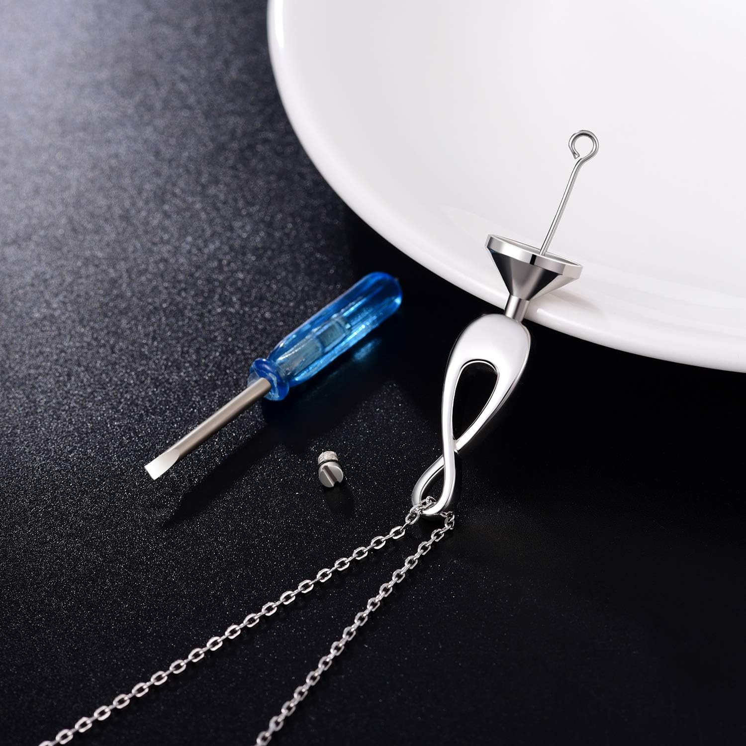 YWN Sterling Silver Infinity Urn Pendant Necklace for Ashes Holder Memorial Keepsake, Cremation Jewelry for Human/Pet - Image 6