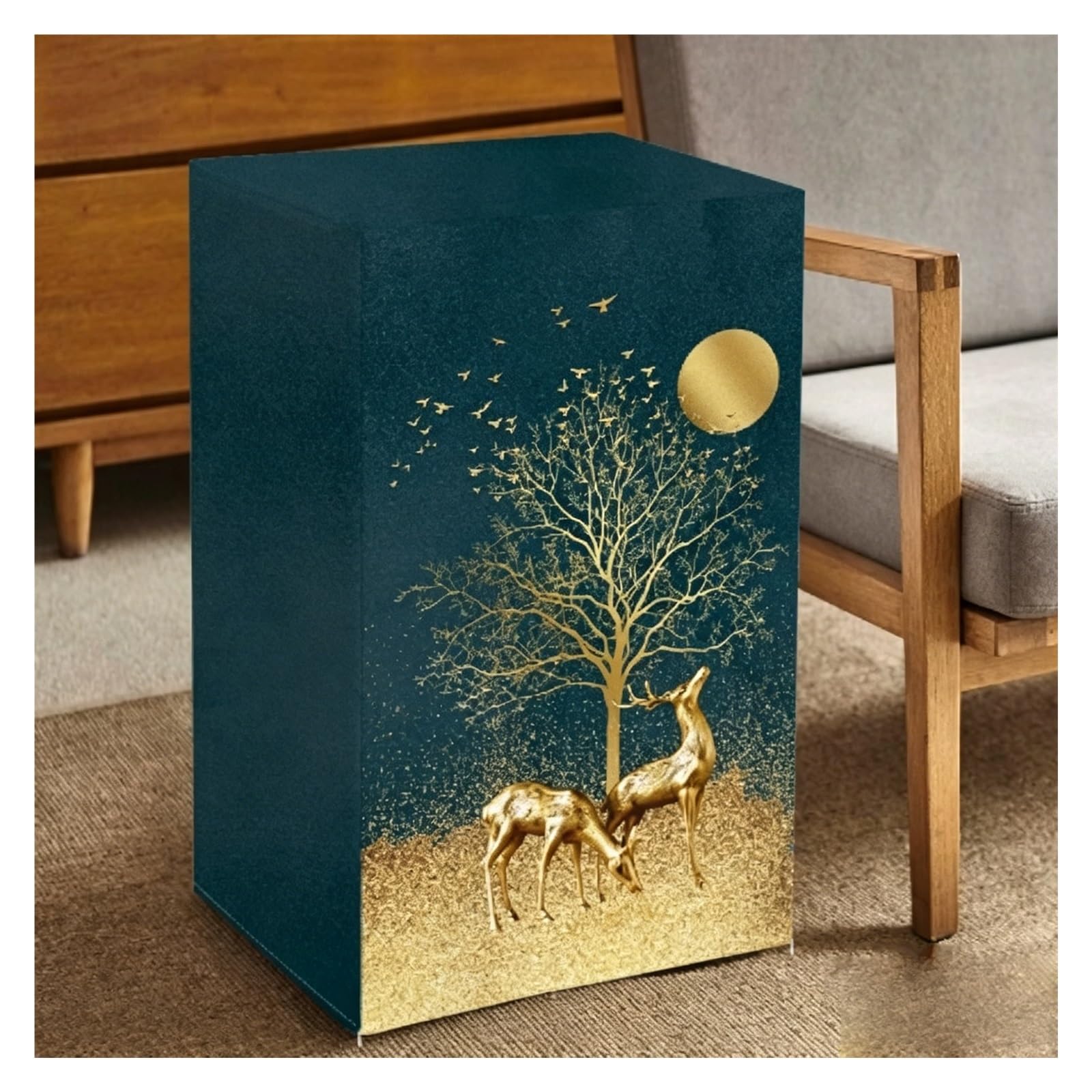CHZDPP Customized Safe Covers with Front Opening, Full-Coverage Safe Dust Cover for Fridge/Bedside Table, Polyester Cabinet Covers(D,12x10x14in/30x25x35cm)