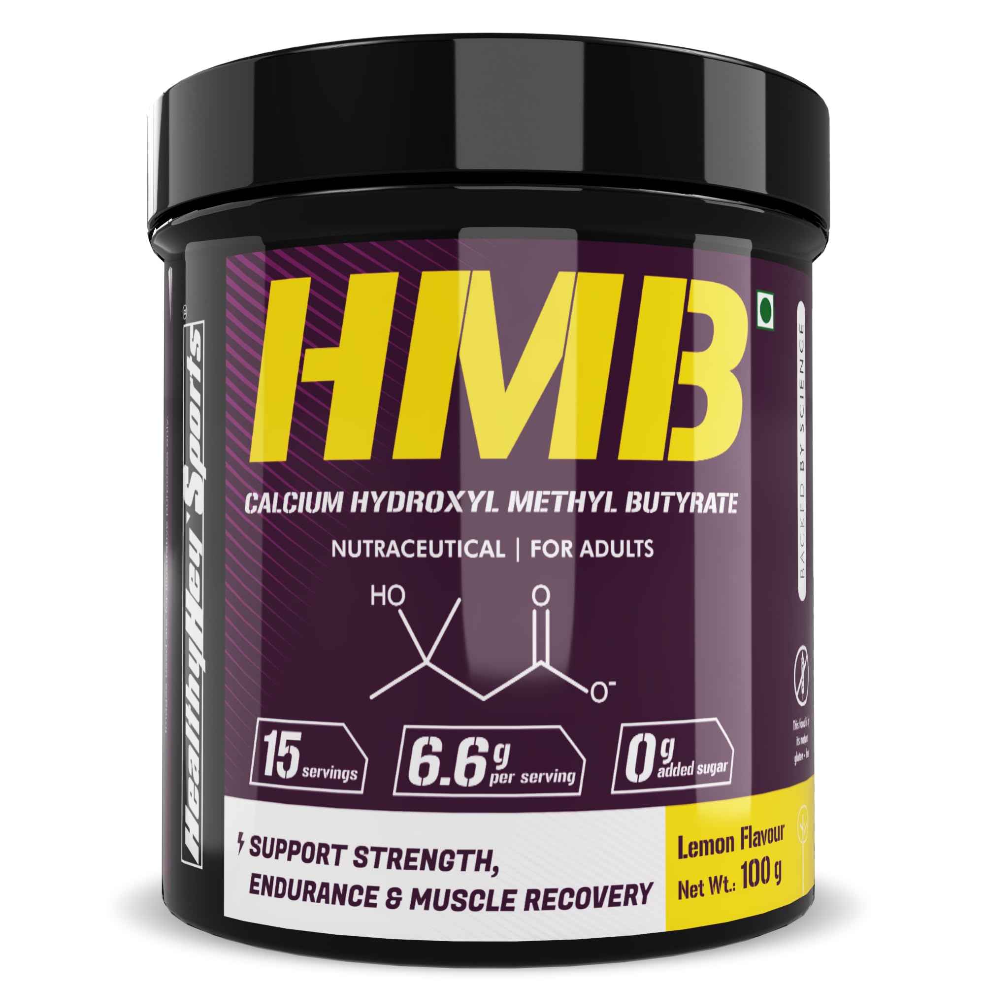 HealthyHey Sports HMB Calcium Hydroxyl Methyl Butyrate Powder - Lemon Flavour - 100g (B0CFLZLH1F) Amazon Price History, Amazon Price Tracker