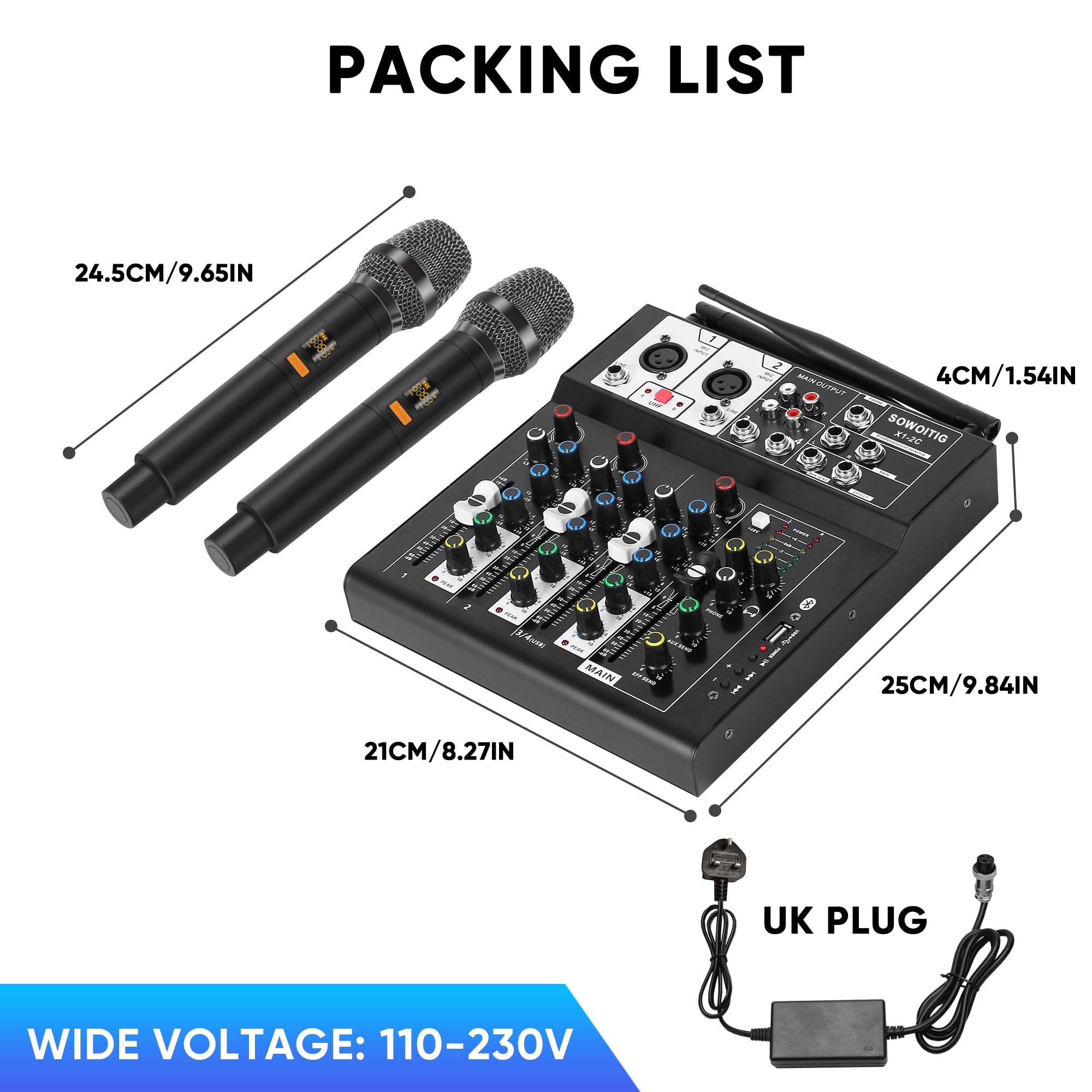 Audio Sound Mixer Board 4 Canali Compatibile Bluetooth Professionale Portatile DJ Digitale Console di Mixing con Microfono Senza Fili Schede di Mixing Per Studio Recording