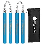 Nunchucks Safe Foam Rubber Training Nunchucks Nunchakus Match with Bearing Ball System and Steel Chain 2PCS for Kids Beginners Adults (Sky Blue)