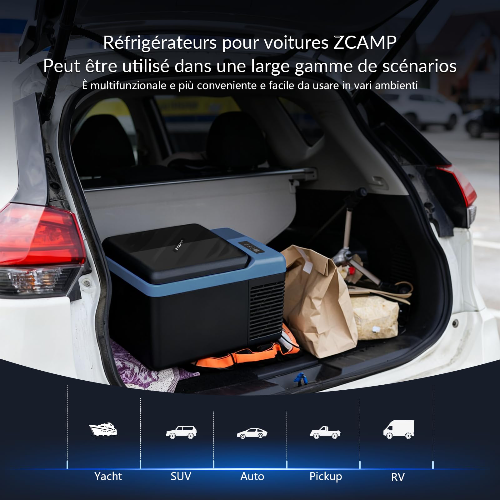 KI9 9L Mini Frigo Frigorifero Portatile Per Auto Congelatore 12/24V DC,Per Viaggio, Picnic, Campeggio Uso Esterno, da -20℃ a 20℃