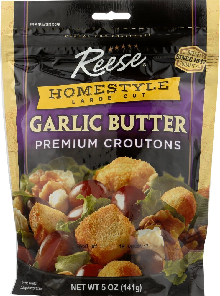 Reese Homestyle Garlic Butter Croutons, 5-Ounces (Pack of 12)