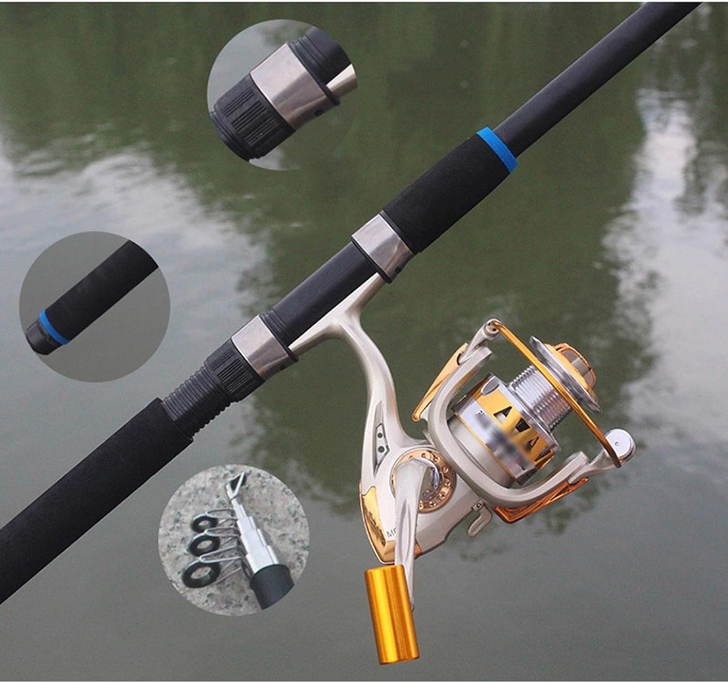 TEESONG 伸縮式釣り竿コンボ 釣り竿とリールコンボ カーボンファイバー伸縮式釣りポール リールコンボキット 初心者向け ポータ