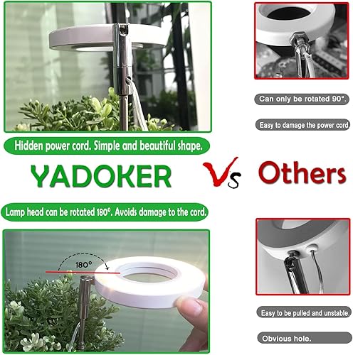 Miniatura 33 de Luz de cultivo de plantas, luz LED yadoker de espectro completo para plantas de interior, altura ajustable, temporizador automático, bajo voltaje