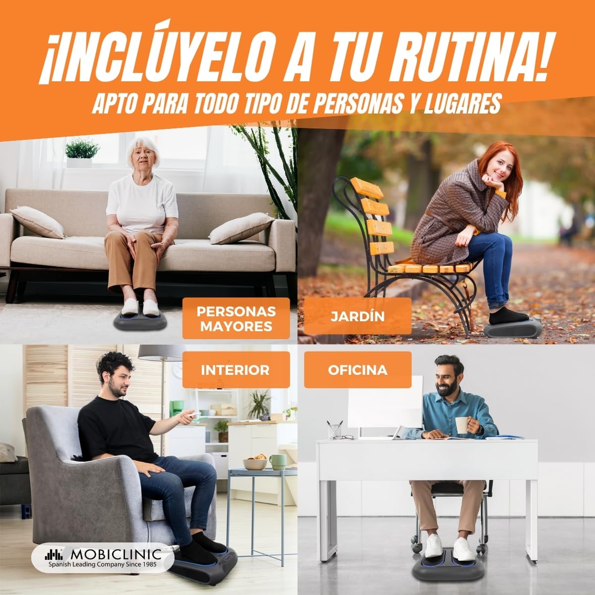 Mobiclinic, Masajeador de pies, Vibración 10 niveles velocidad, 5 programas, Temporizador, Y piernas con, Vibrolegs, Control remoto panel led, Vibfit
