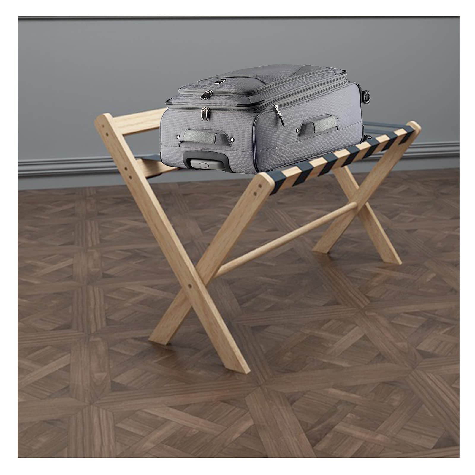 Porte-bagages en bois pliable prêt à l'emploi sans aucun assemblage