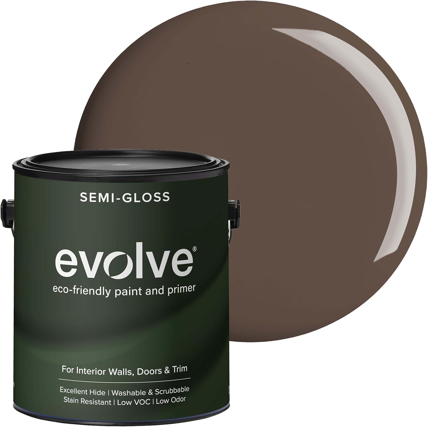 Evolve Interior Paint & Primer, Four Sheens, 1-Gallon & 5-Gallon, Designer Curated Color Palette – One-Coat Coverage, Excellent Hide, Low VOC, Low Odor, Washable Paint for Walls, Ceilings & Trim - Semi-Gloss Sheen (Cloud White, 1 Gallon (128 fl.Oz)