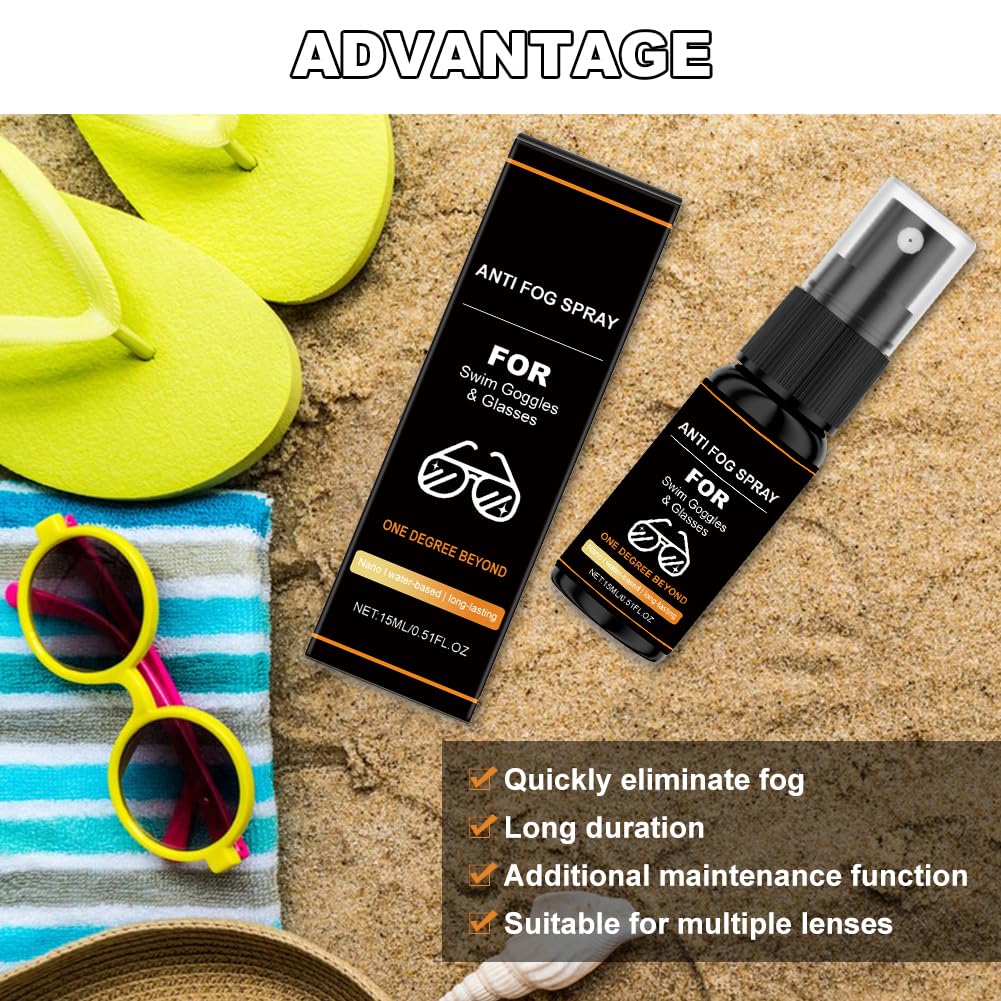 Spray Antiappannante Occhialini,15ml Anti Fog Spray,Spray Antiappannamento,Spray Anti-Appannamento per Occhiali,per Maschere Sub e Occhialini Nuoto