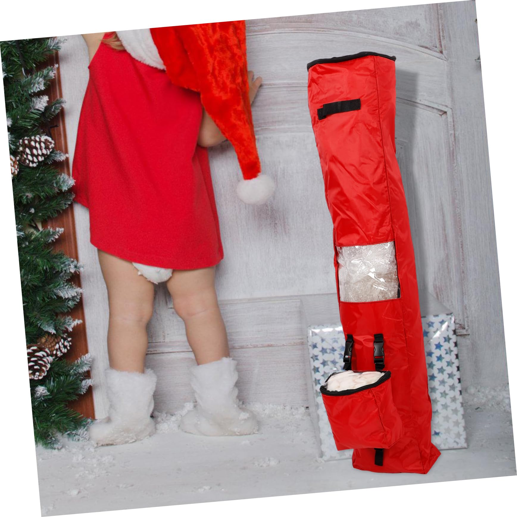 PRETYZOOM Geschenkpapier-aufbewahrungsbeutel mit Verstärktem Boden Reißfestem Material und Reißverschluss Inklusive Abnehmbarer Tasche für Bänder Schleifen und Zubehör Platzsparend für Kleid