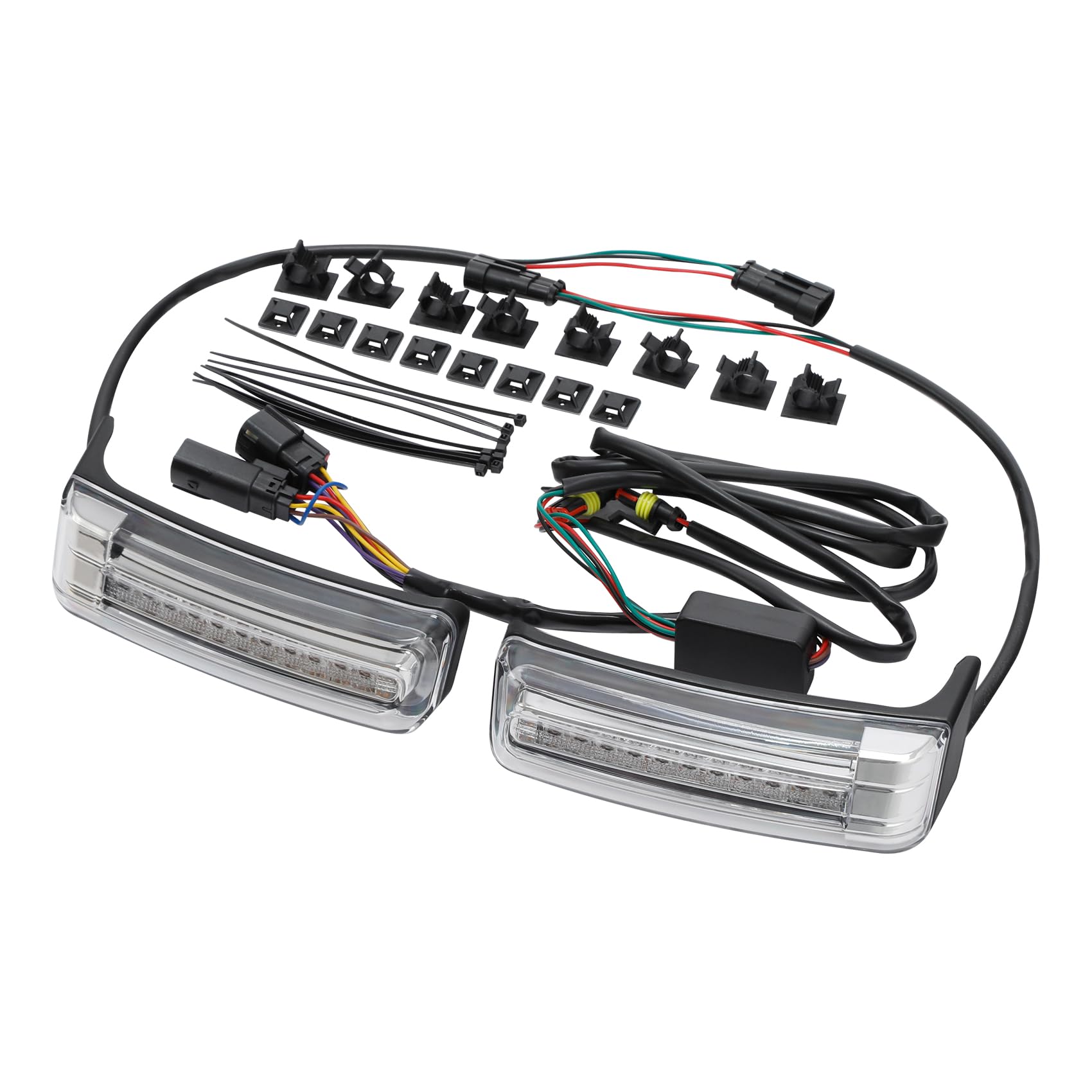 TCT-MOTORPARTS King Trunk LED Brake Light +Saddlebags Brake Turn Lights Fit for Harley Tour Pak CVO Street Electra Glide 2014-2023