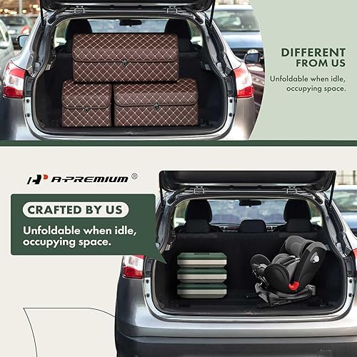 Miniatura 5 de A-Premium Organizador de maletero plegable multifuncional y caja de almacenamiento, caja de almacenamiento portátil para automóvil con bolsa