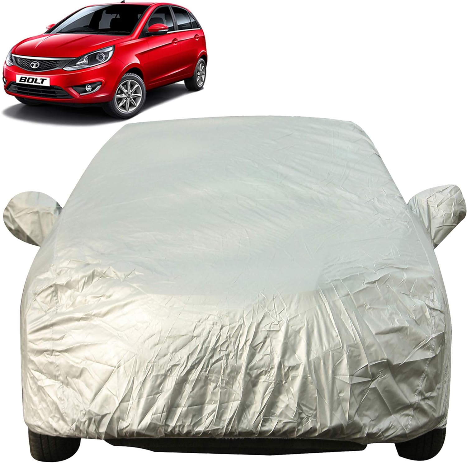 Autofact Waterproof Car Body Cover with Mirror Pockets Compatible for