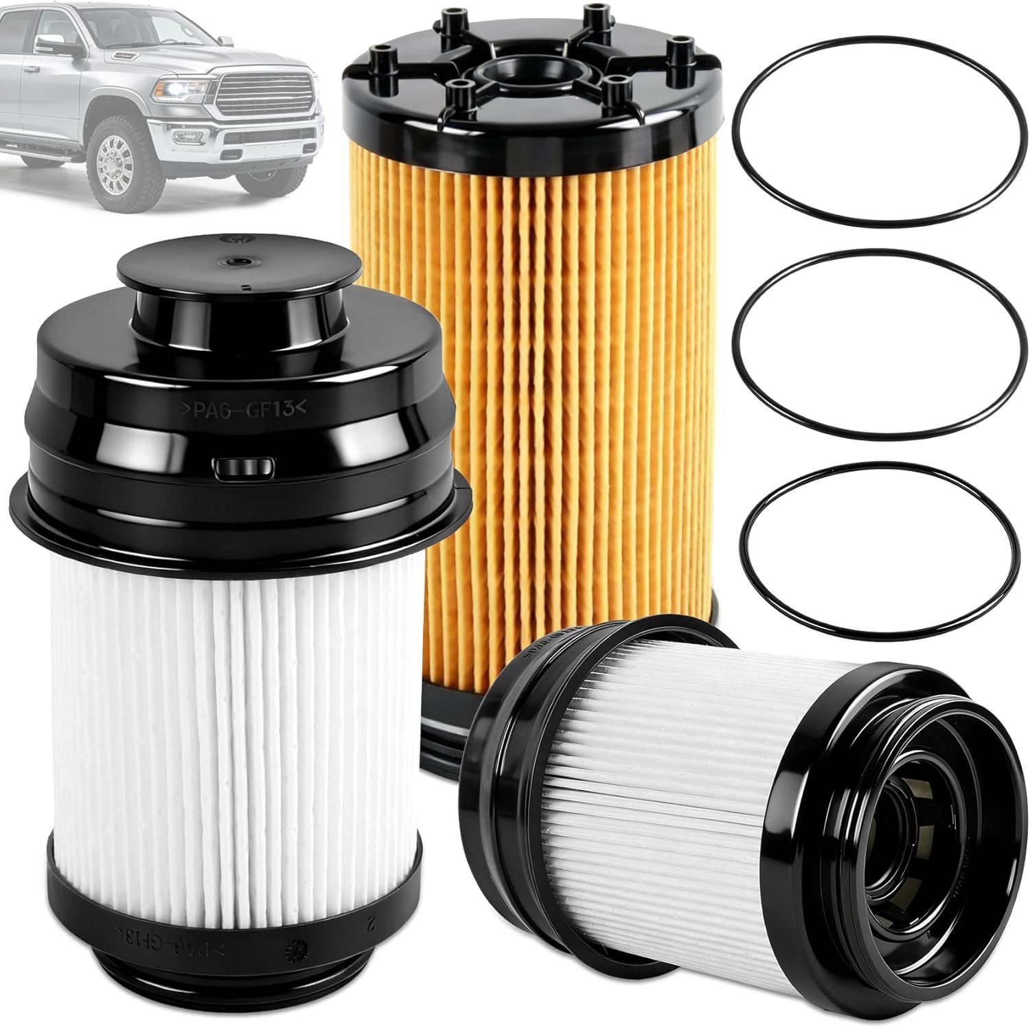 6.7 Cummins Fuel Filter & Water Separator Set for 2025-2026 RAM 2500/3500/4500/5500 6.7L Diesel Engines – Replaces 68677800AA, 68677810AA, Includes Oil Filter Bundle (3 PACK) (3 PACK)