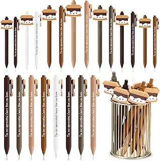 MotiMind 30 Pcs S'more Appreciation Gifts Bulk, Thank You Pens for Employee | s'more Marshmallow ballpoint pens with motivational thank-you messages for employee appreciation, coworkers, teams