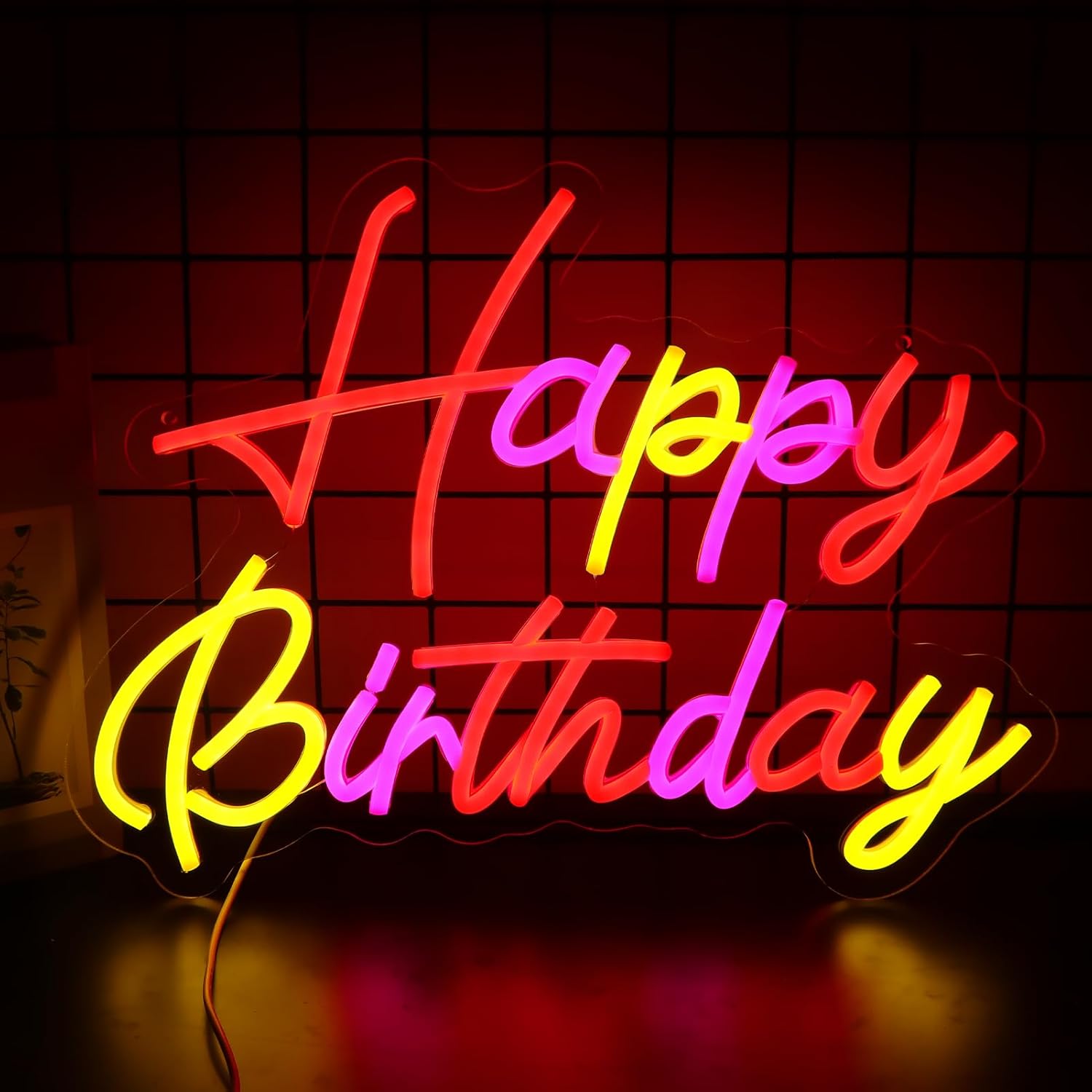 Happy Birthday Neon Signs for Wall Decor,Led Neon Light for Bedroom,Christmas Birthday Party decorations Gifts