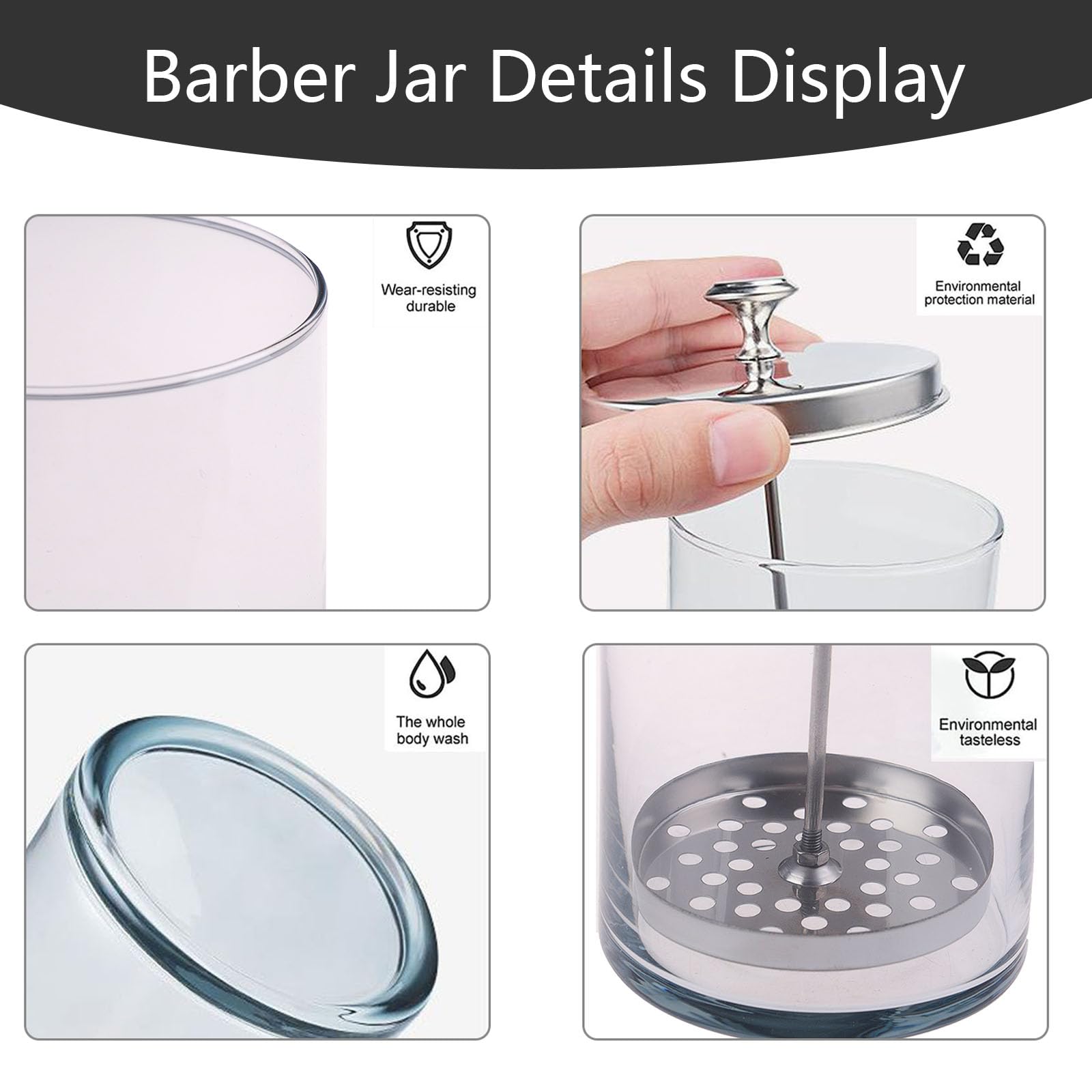 Friseurglas, 600 ml, Glas-Sterilisator, Friseur-Reinigungsglas mit abnehmbarem Korb, Desinfektionsbehälter zum Sterilisieren von Nagelwerkzeugen, Friseurbedarf, Friseursalon (600 ml)