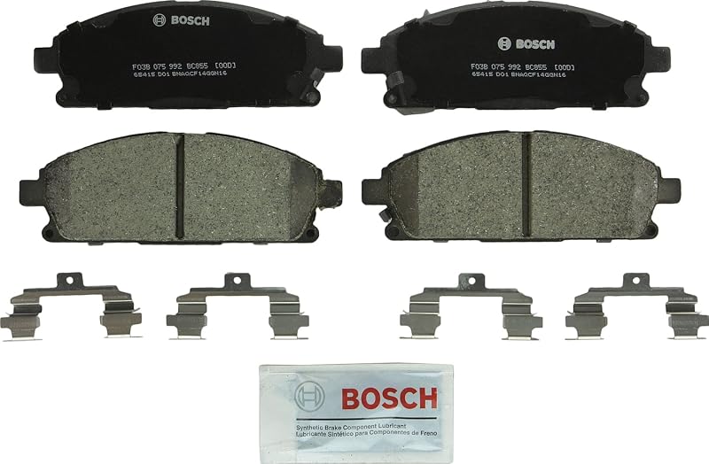 Pastilhas de freio dianteiras Bosch QuietCast Premium Ceramic BC855 – Conjunto para 1 eixo