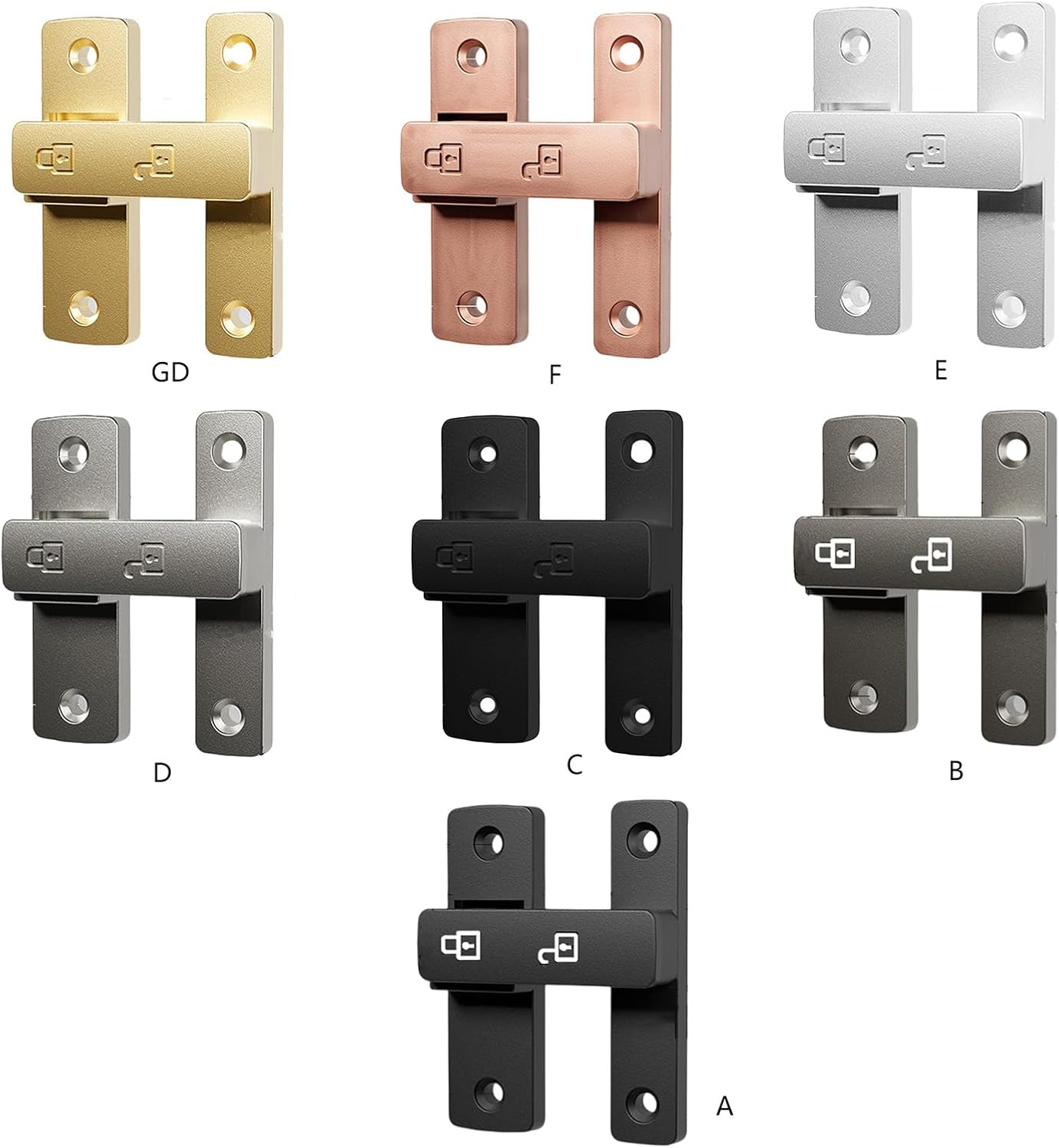 Portable Sturdy 180 Degree Door Latches Easy Installation Accessory for Hotel Bathrooms Garages and Cabinets Cabinet Door Bolts