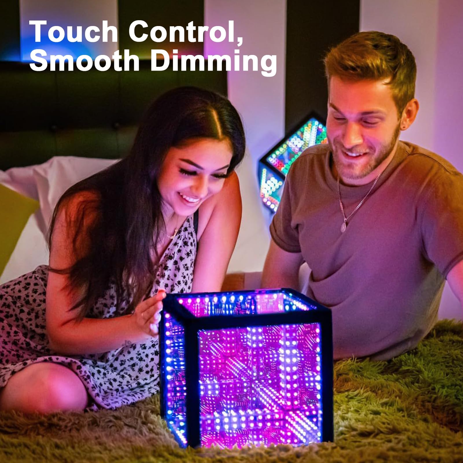 Luocute Lustro LED Cube Light 7,9 Cala, Akrylowe Lustro Infinity z