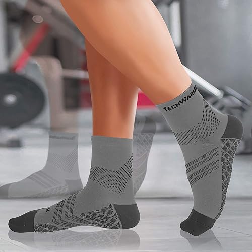 Miniatura 6 de TechWare Pro - Calcetines para fascitis plantar  Calcetines de compresión de tobillo acolchados, para mujeres y hombres. Funda para tendinitis de