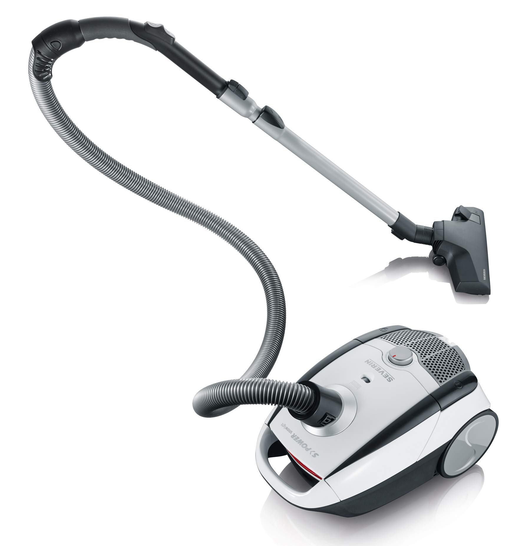 Severin Bc7035 Aspirapolvere Con Sacco, Capacit? Del Sacco In Microfibra Con Chiusura Igienica: 2 L, Spazzola Acustica Morbida + Spazzola Parquet xl, Weiß