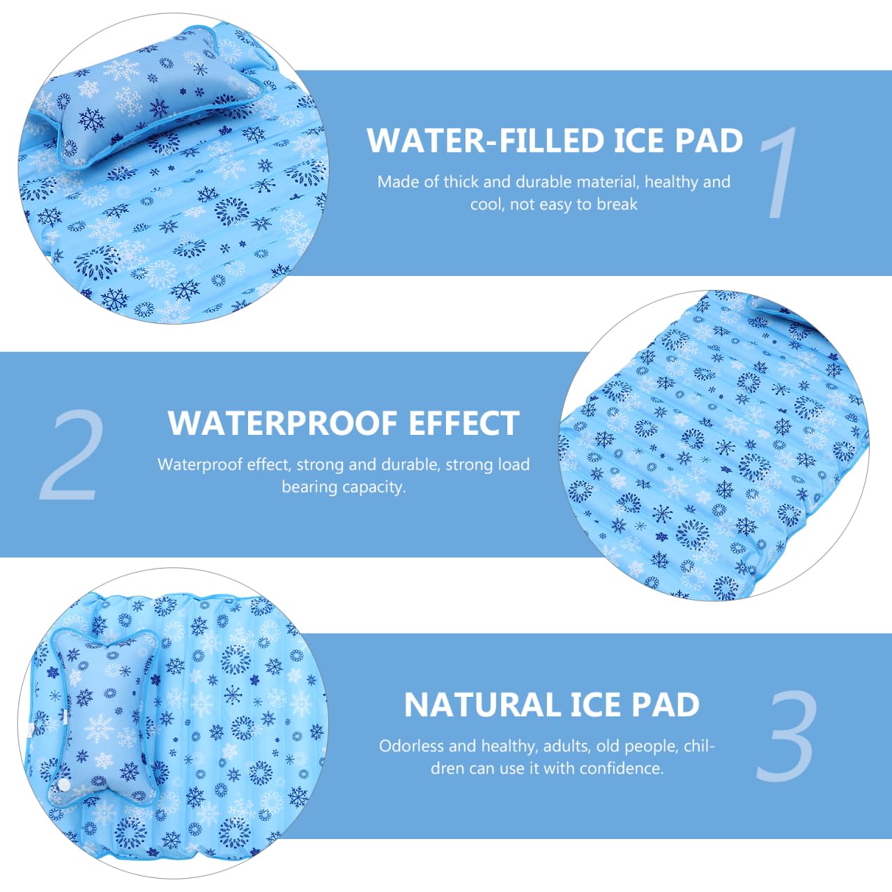 Amosfun Sommer Wassermatratze Water Pad aus Umweltfreundlichem PVC mit Starker Belastbarkeit als Wasserinjektionsbett zur Kühlung für Erwachsene und Senioren