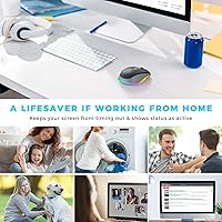 Vista 7 de PEIOUS Wireless Mouse Jiggler - LED Wireless Mice with Build-in Mouse Mover, Rechargeable Moving Mouse for Laptop with Undetectable Random Movement